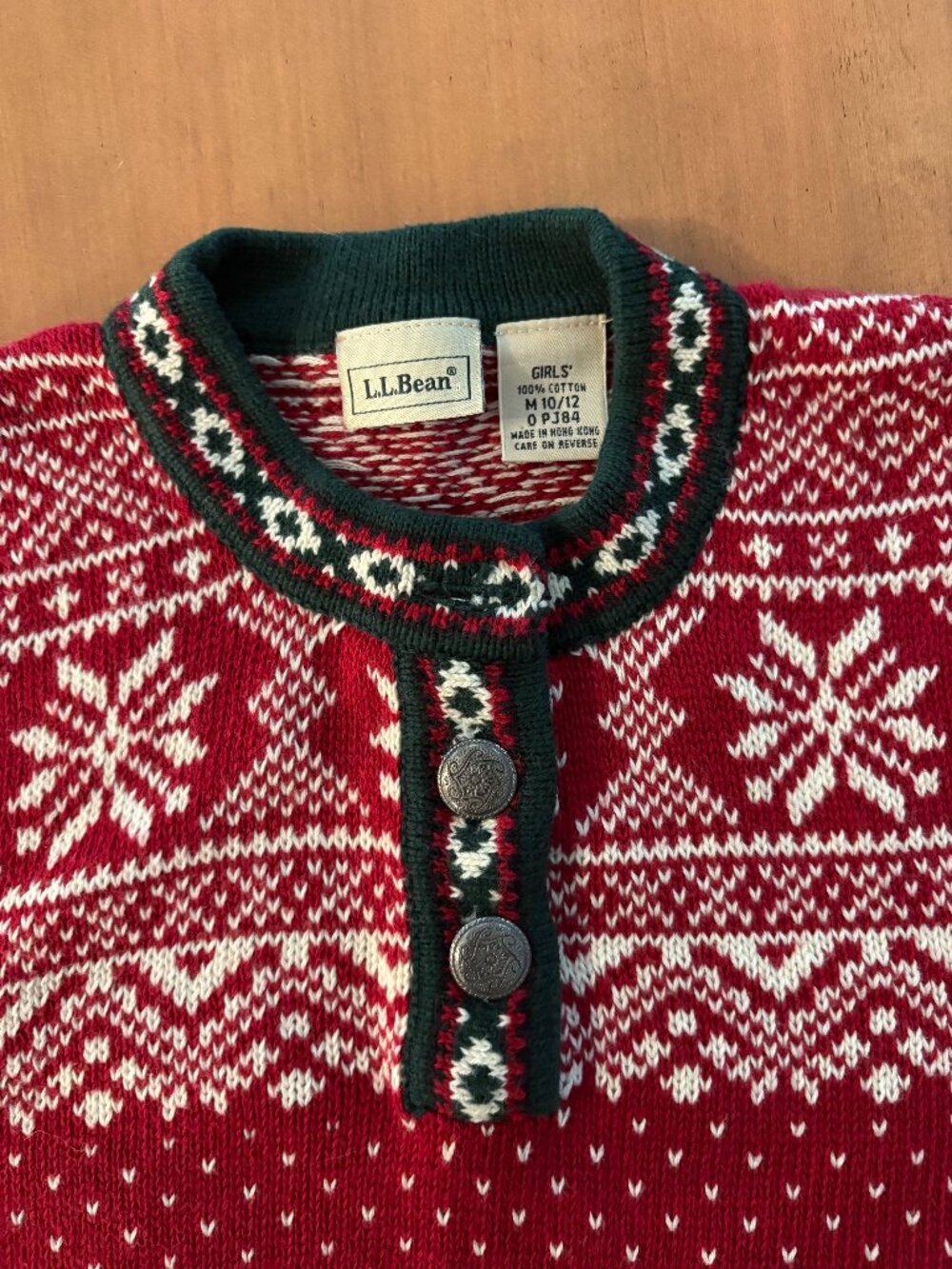 EUC L.L. Bean Nordic Cotton Kingfield Sweater, Big Kid's Med